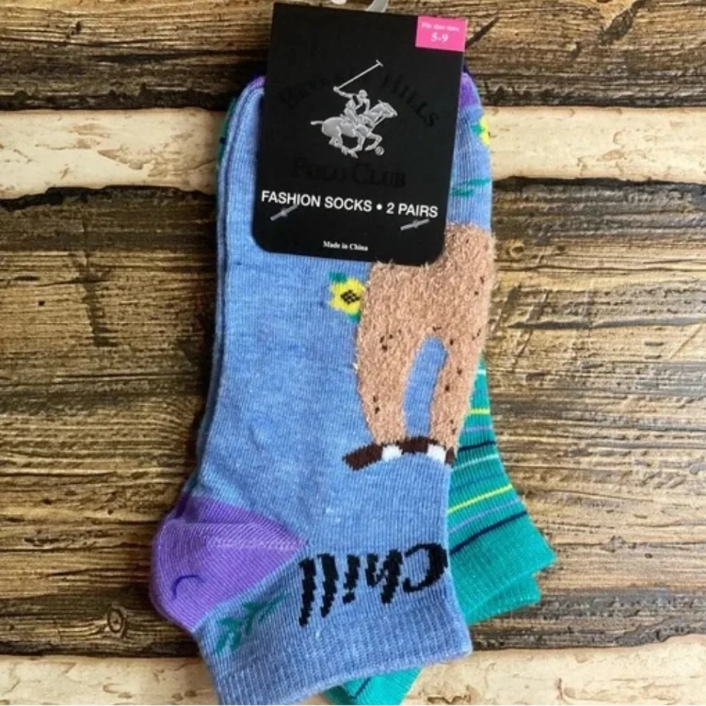 Beverly Hills Polo Club Women’s 2 Pair Chill Out No Show Fashion Socks NWT